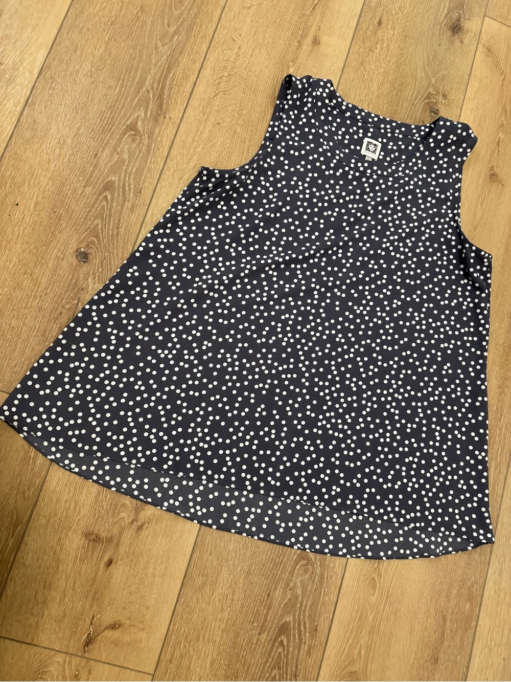 Anne Klein Gray Polka Dot Sleeveless Top